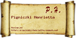 Pigniczki Henrietta névjegykártya