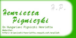 henrietta pigniczki business card